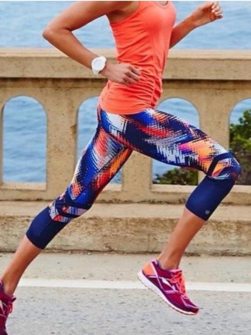 Athleta Lava Sonar Graphic Print Crop Leggings
